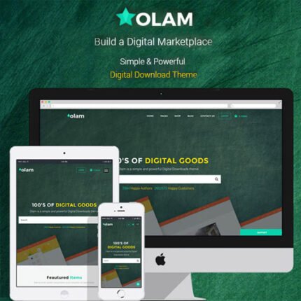 NEW Olam – WordPress Easy Digital Downloads Theme, Digital Marketplace, Bookings