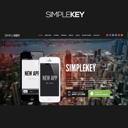 NEW SimpleKey – One Page Portfolio WordPress Theme 2024 Y
