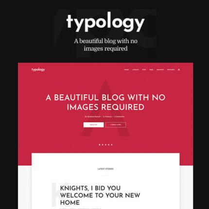 NEW Typology – Text Based Minimal WordPress Blog Theme 2024