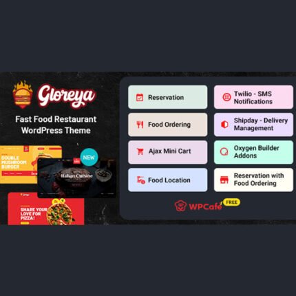 NEW Gloreya – Food Ordering & Delivery Restaurant WordPress Theme 202 4